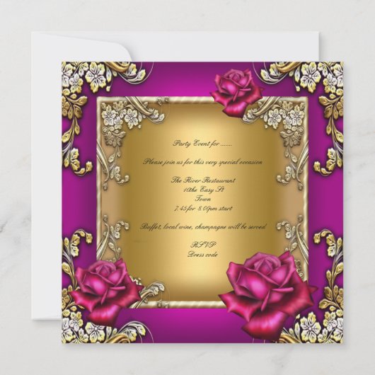 Elegant 40e verjaardag Roze Rose Gold Kaart (Achterkant)