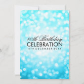 Elegant 40e verjaardag Turquoise Glitter Lights Kaart (Achterkant)