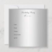 Elegant 40e verjaardag White Silver Kaart (Achterkant)