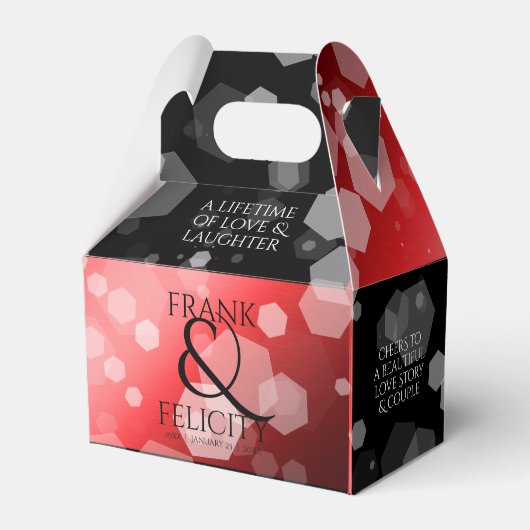 Elegant 40th 80th Ruby Wedding Jubileum Bedankdoosjes (Achterkant)