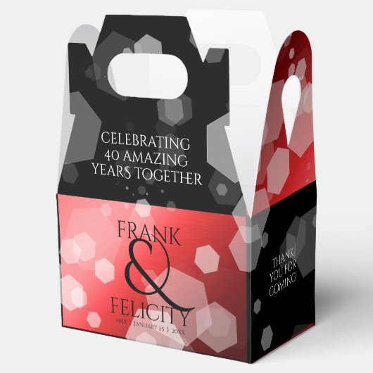 Elegant 40th 80th Ruby Wedding Jubileum Bedankdoosjes (Geopend)