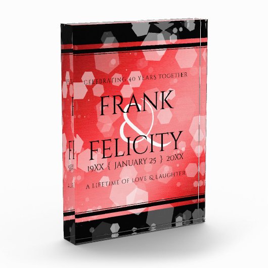 Elegant 40th 80th Ruby Wedding Jubileum Fotoblokken (Links)