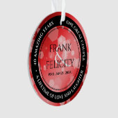 Elegant 40th 80th Ruby Wedding Jubileum Ornament (voorkant)