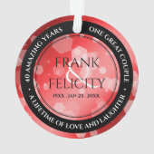 Elegant 40th 80th Ruby Wedding Jubileum Ornament (achterkant)