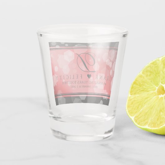 Elegant 40th 80th Ruby Wedding Jubileum Shot Glas (Achterkant)