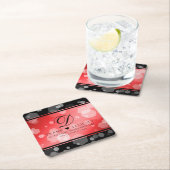 Elegant 40th 80th Ruby Wedding Jubileum Vierkante Kartonnen Onderzetter (Insitu)