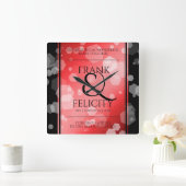 Elegant 40th 80th Ruby Wedding Jubileum Vierkante Klok (Huis)