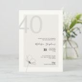 Elegant 40th Birthday Invitation - Minimal Style (Debout devant)