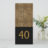 Elegant 40th Leopard Elegant Birthday Party Kaart (Staand voorkant)