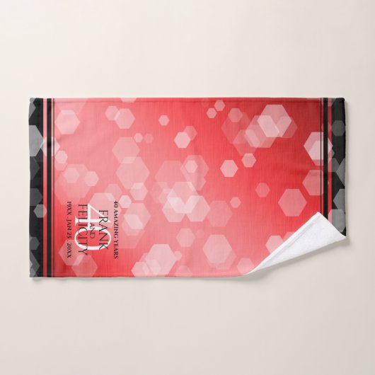 Elegant 40th Ruby Wedding Jubileum Bad Handdoek (Handdoek)