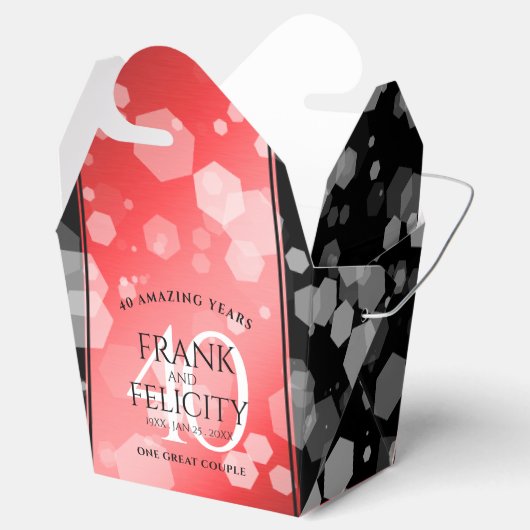 Elegant 40th Ruby Wedding Jubileum Bedankdoosjes (Geopend)