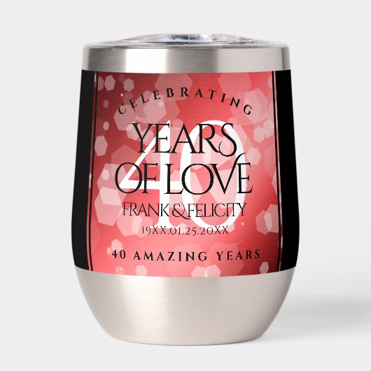 Elegant 40th Ruby Wedding Jubileum Celebration (Voorkant)