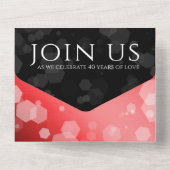 Elegant 40th Ruby Wedding Jubileum Celebration All In One Uitnodiging (Achterkant)