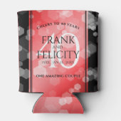 Elegant 40th Ruby Wedding Jubileum Celebration Blikjeskoeler (Achterkant)