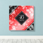 Elegant 40th Ruby Wedding Jubileum Celebration Canvas Afdruk (Insitu (Houten vloer))