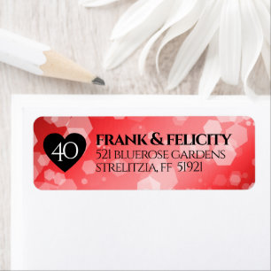Elegant 40th Ruby Wedding Jubileum Celebration Etiket