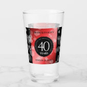 Elegant 40th Ruby Wedding Jubileum Celebration Glas (Achterkant)