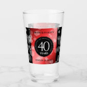 Elegant 40th Ruby Wedding Jubileum Celebration Glas (Voorkant)