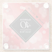 Elegant 40th Ruby Wedding Jubileum Celebration Glazen Onderzetter (Achterkant)