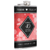 Elegant 40th Ruby Wedding Jubileum Celebration Heupfles (Rechts)