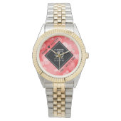 Elegant 40th Ruby Wedding Jubileum Celebration Horloge (Voorkant)