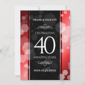 Elegant 40th Ruby Wedding Jubileum Celebration Kaart (Voorkant)