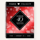 Elegant 40th Ruby Wedding Jubileum Celebration Notitieboek (Voorkant)