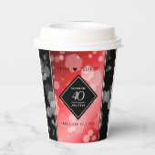 Elegant 40th Ruby Wedding Jubileum Celebration Papieren Bekers (Achterkant)