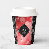 Elegant 40th Ruby Wedding Jubileum Celebration Papieren Bekers (Voorkant)