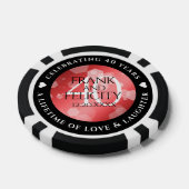 Elegant 40th Ruby Wedding Jubileum Celebration Poker Chips (Enkel)