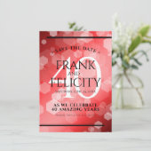 Elegant 40th Ruby Wedding Jubileum Celebration Save The Date (Staand voorkant)