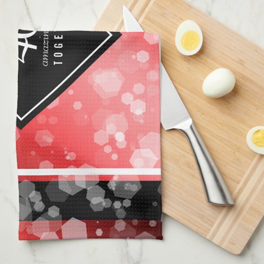 Elegant 40th Ruby Wedding Jubileum Celebration Theedoek (Quarter Fold)