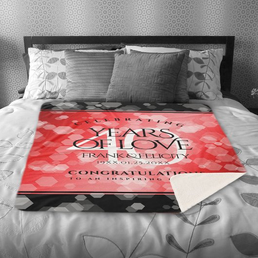 Elegant 40th Ruby Wedding Jubileum Sherpa Deken