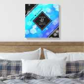 Elegant 41st Blue Topaz Wedding Jubileum Canvas Afdruk (Insitu (Slaapkamer))