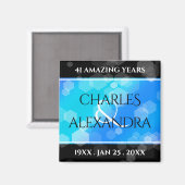 Elegant 41st Blue Topaz Wedding Jubileum Magneet (Voorkant / Achterkant)