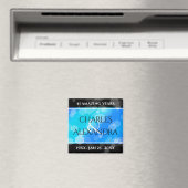 Elegant 41st Blue Topaz Wedding Jubileum Magneet (Insitu (Vaatwasser))