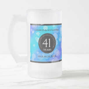 Elegant 41st Blue Topaz Wedding Jubileum Matglas Bierpul