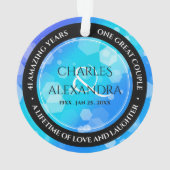 Elegant 41st Blue Topaz Wedding Jubileum Ornament (achterkant)