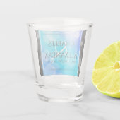 Elegant 41st Blue Topaz Wedding Jubileum Shot Glas (Achterkant)