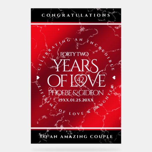 Élégant 42e anniversaire du Mariage Jasper (Recto)