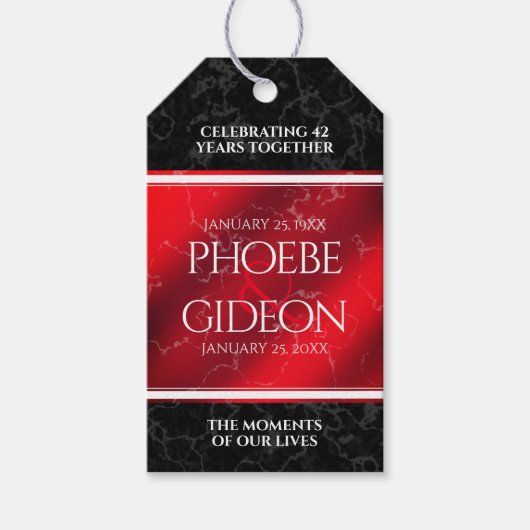 Elegant 42e Jasper Wedding Jubileum Cadeaulabel (Voorkant)