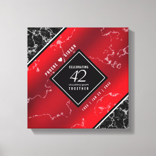 Elegant 42e Jasper Wedding Jubileum Canvas Afdruk
