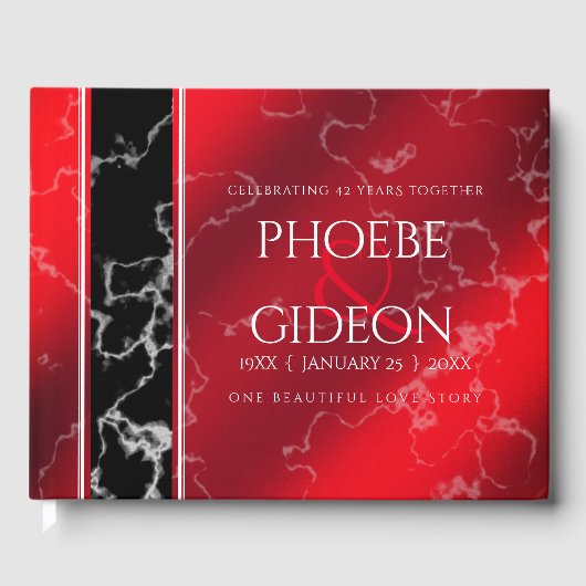 Elegant 42e Jasper Wedding Jubileum Gastenboek (Voorkant)