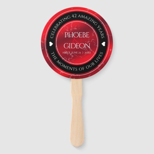 Elegant 42e Jasper Wedding Jubileum Handwaaier (Achterkant)