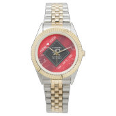 Elegant 42e Jasper Wedding Jubileum Horloge (Voorkant)