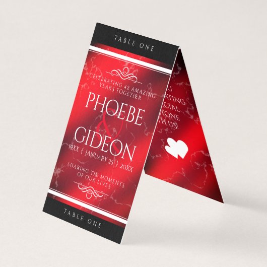 Elegant 42e Jasper Wedding Jubileum Kaart (Achterkant)