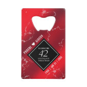 Elegant 42e Jasper Wedding Jubileum Kredietkaart Flessenopener (Voorkant)