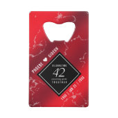 Elegant 42e Jasper Wedding Jubileum Kredietkaart Flessenopener (Achterkant)