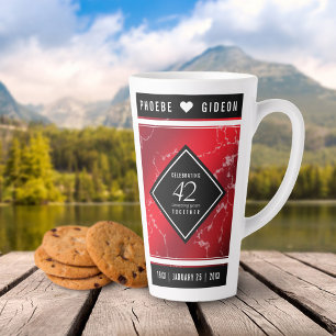 Elegant 42e Jasper Wedding Jubileum Latte Mok