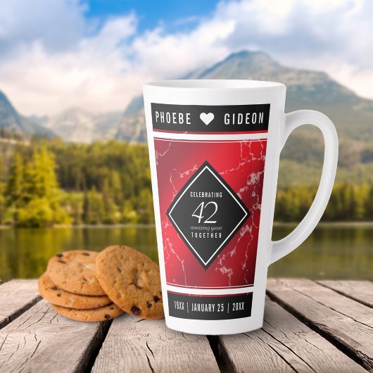 Elegant 42e Jasper Wedding Jubileum Latte Mok